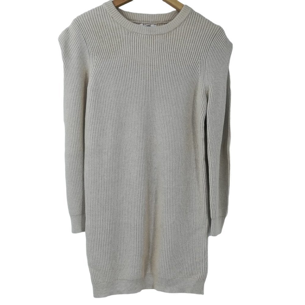 BB Dakota Steve Madden Sweater Dress Size S Booked & Busy Mini Beige Cream